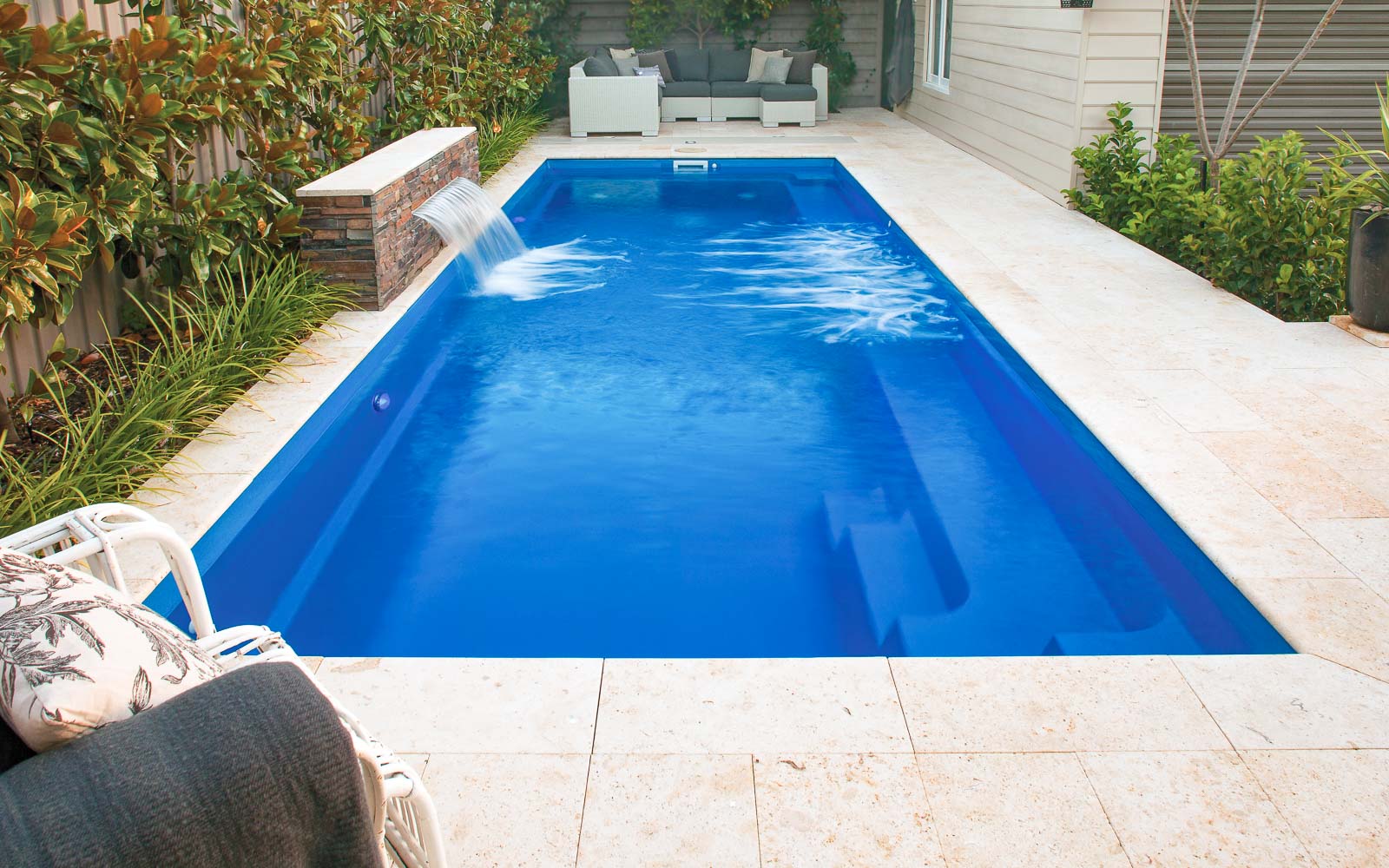 The Harmony, a classic style fiberglass pool 