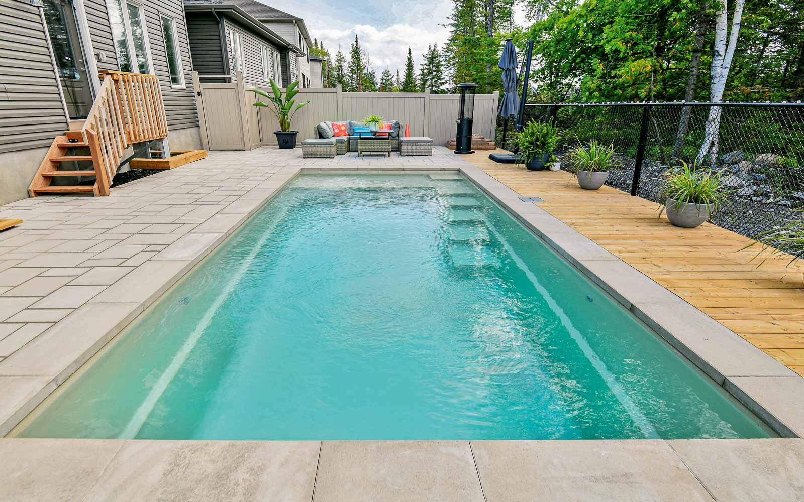 The Precision fibreglass pool. Streamlined and Stylish Design. High Waterline. 