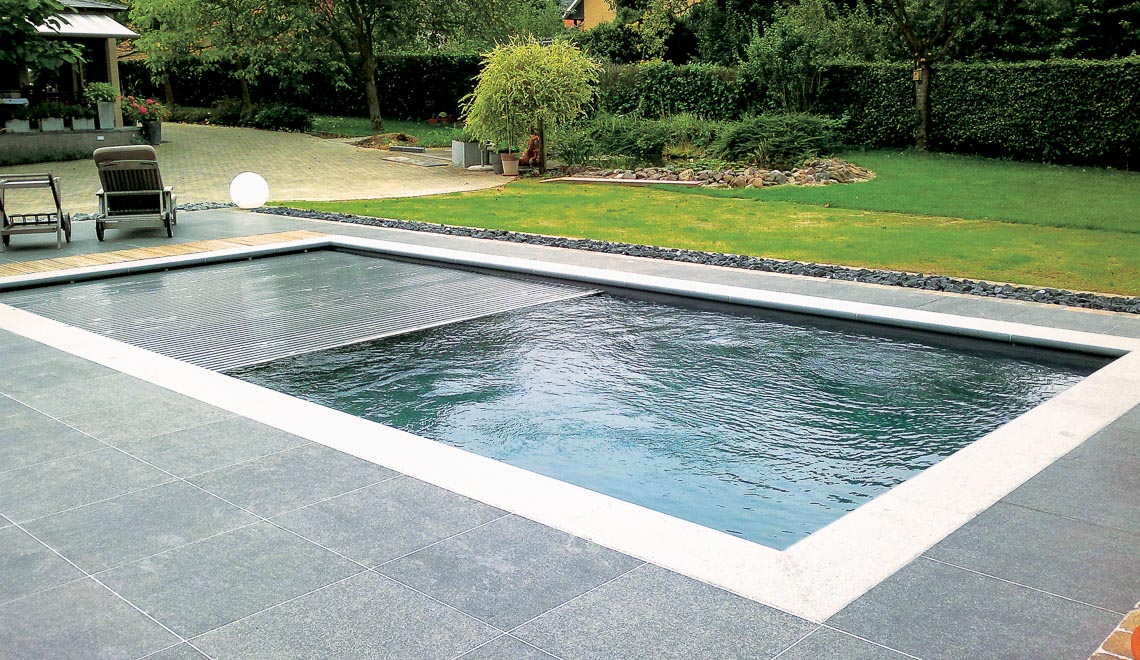 Leisure Pools Reflection plus Cover Box composite fiberglass swimming pool